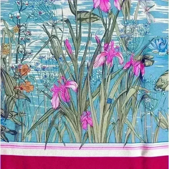 Vintage Emanuel Ungaro Silk Scarf Pond Scene - Picture 5 of 9